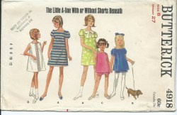 4918 BUTTERICK CHILDREN'S A-DRESS 2 LENGTHS SLEEVES OR NOT, SHORTS PATTERN 8 UNCUT